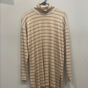 Striped Beige and silver sparkly dress